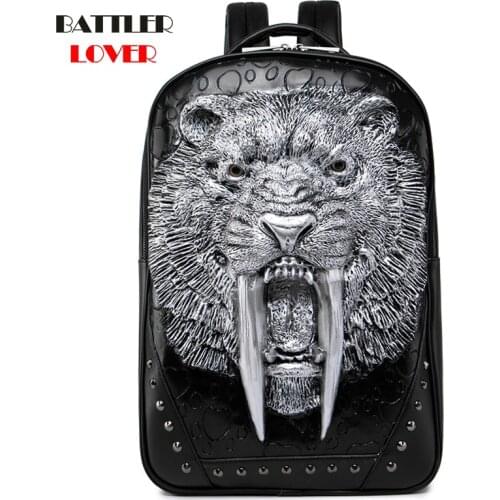 3D Leopard Sabre Pattern Backpacks For Women New Cool Steampunk Rock Back Pack Men Animal Prints Shoulder Tiger Design Bags Pack