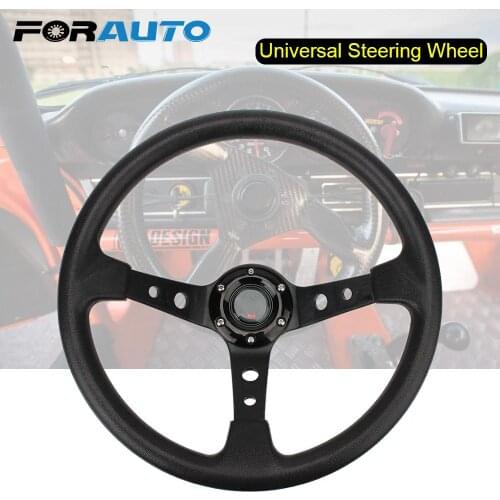 With DIY Logo 14 inch Drifting Sport Steering Wheel For Cars Racing PU Universal Car Racing Steering Wheels