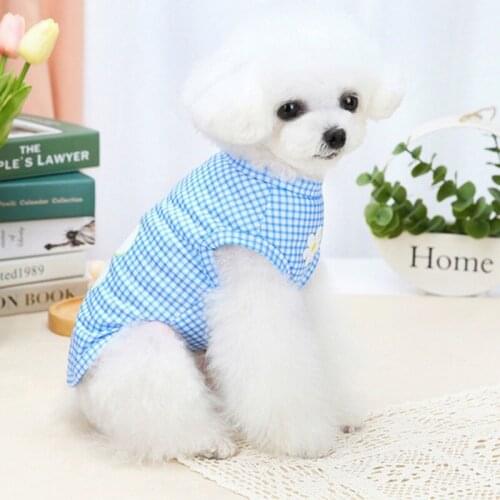 Cute Pet Dog Flower Vest Cartoon Pattern Puppy Shirt Comfort Cool Dogs Summer Clothes Home Pets Costumes