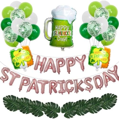 St. Patrick 's Day Decorations Lucky Irish Shamrock Balloons Happy St.Patricks Day Letters for Irish Festival Party Supplies