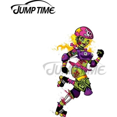 Jump Time 13 x 9.9cm For Zombie Derby Doll Funny Car Stickers Decals Laptop Refrigerator Cute Vinyl Windshield Motorcycle Decor