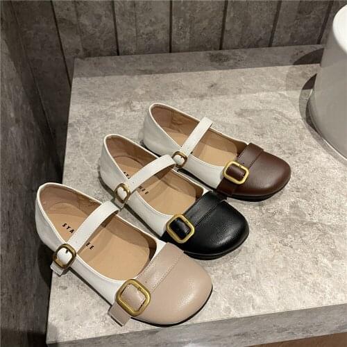 Summer Mary Jane shoes Women sandals Asakuchi Flat platform shoes Casual Fashion One word buckle Ladies sandalias