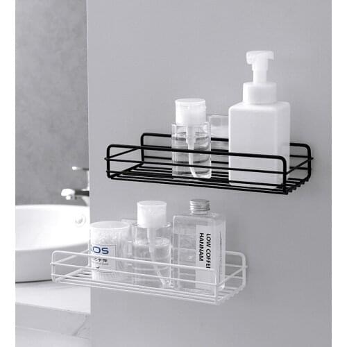 1pcs Bathroom Shelf Metal Storage Rack Iron Punch-Free Shower Wall Holder kitchen Organizer Shelves Bath Accessories
