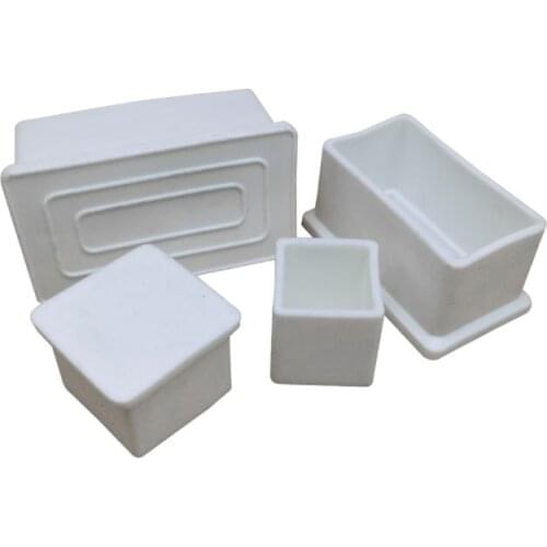 2/4/8Pcs Square White Table Chair Feet Stick Cover Clear Tube Pipe End Caps Anti Skid Furniture Protector 20*20~50*100mm