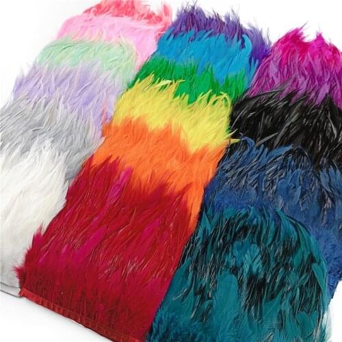 2Meters/Lot Saddle Pheasant Feathers Trim Fringe Feather Dress Accessories for DIY Needlework and Handicrafts Chicken Decoration