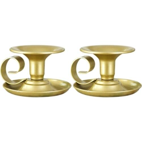 2 Pcs Retro Metal Taper Holder Simple Candlestick Holders Candlelight Stand for Halloween Christmas Dining Room Home Decoration
