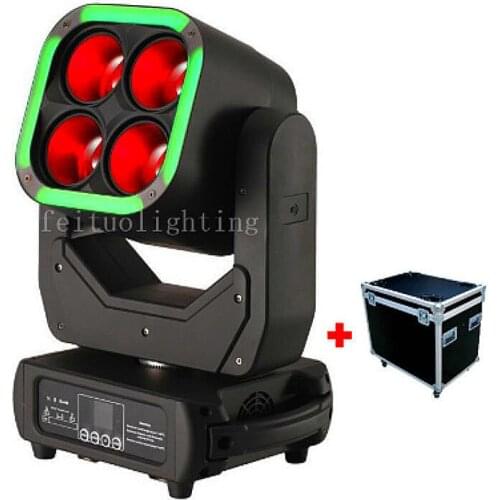 2pcs+flight case New Arrival 4X60W + 64x1.5W RGB LED Beam Zoom Moving Head for Home Party DJ Disco Show