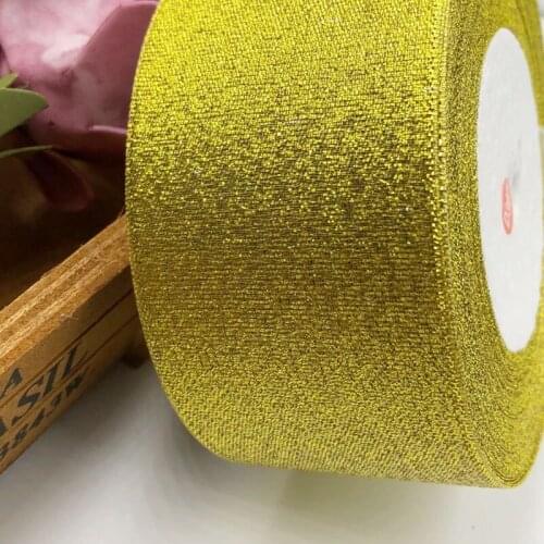 25Yards/Roll 22m Gold Shiny Organza Ribbon for Wedding Christmas Decoration DIY Webbing Cake Gift Packing Crafts Ribbons