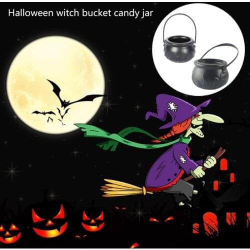 4pcs Halloween Candy Bucket Simulation Fire Pattern Pumpkin Bucket Pot with Handle for Nightclub Bar Scene Decor