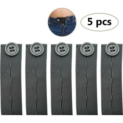 5Pcs Waist Band Extender Button Jeans Trouser Maternity Expander Elastic Adjustment Pant Belt Extension Buckle Accessories