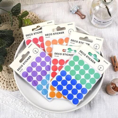 6pcs/Package Basic Material Dot Creative Sticker Handbook Mobile Phone Stationery Diary DIY Decoration Material Sticker
