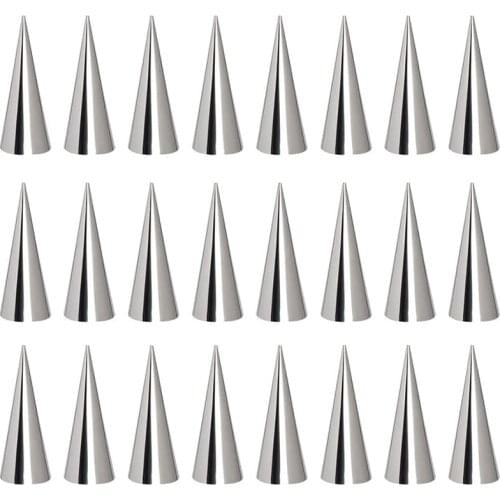 Promotion! 24PCS Stainless Steel Pastry Cream Horn Molds Conical Tube Cone Pastry Roll Horn Mould Kitchen Baking Coil Tool