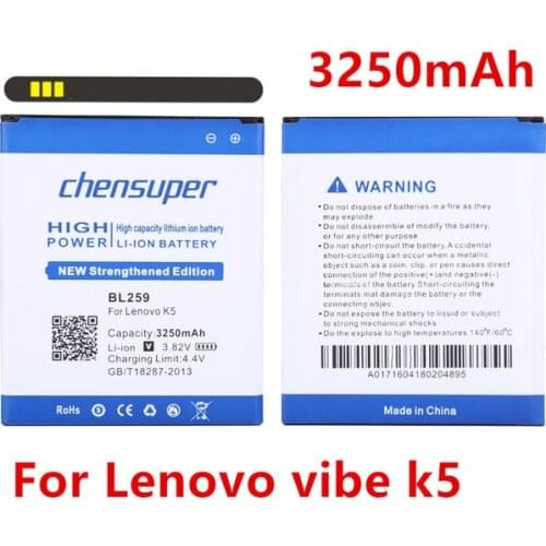 NEW 3250mAh BL259 Battery For Lenovo vibe k5 plus K32C30 K32C36 Lemon 3 3S Vibe K5 A6020a40 A6020 A40 A 6020a40 battery