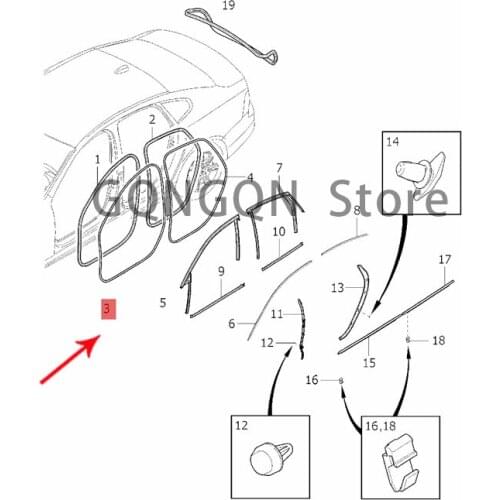CAR seal 2016-2020 vol vos90l s90 front door body sealing strip, door mud groove, door frame sealing strip, body sealing ring