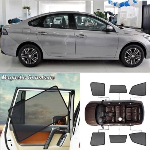 Car Side Windows Magnetic Sun Shade UV Protection Ray Blocking Mesh Visor For Peugeot 308 2016-2017 Curtain Accessories