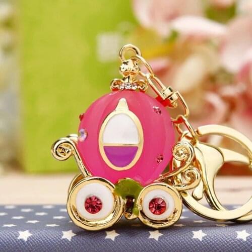 Free shipping 50pcs/lot rhinestone pumpkin carriage keychain purse hanger handbag hanger baby showers favors and gifts supplies