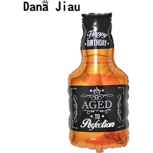 Large Gold Crown Whiskey Bottle beer cup Foil Balloon Bar king Happy New Year Birthday Party Wedding Celebration Decoration