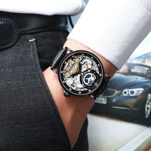 Reloj hombre New Luxury Men Mechanical Wristwatch Stainless Steel Watch Top Brand Glass Men Watches