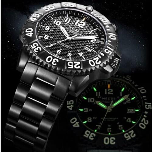 Luxury brand Famous Tritium mens watch Mens Full Steel Mechanical Watches supper light watches sapphire Miyota Automatic watch