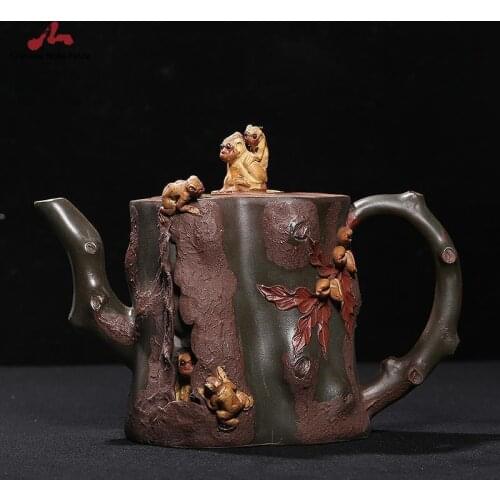 Handmade Yixing Teapot 620cc Purple Clay Monkey Zisha Pot