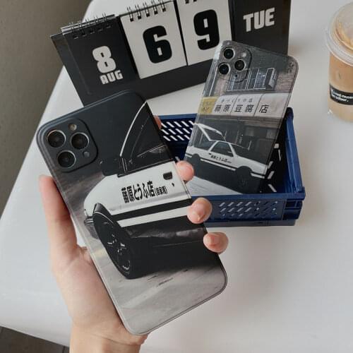 Phone Cases For IPhone 12 11 Pro 7 8 Plus X XR XS Max Trend ins Anime Fujiwara Takumi INITIAL D Racing Car Soft TPU Back Coque