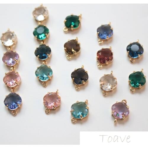 Color-retaining hanging plated double diamond diamond pendant bracelet necklace earrings diy material accessories