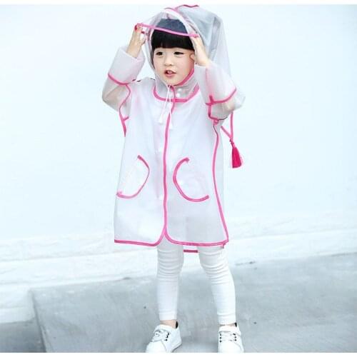 Kids Raincoat Waterproof Rain Poncho Clear Transparent Children kindergarten school Student Rainsuit Protective Poncho Covers