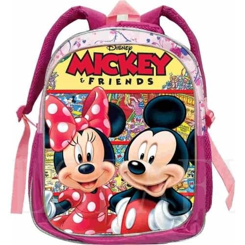 Disney Brand Bag Mickey Mouse Children Backpack Bookpack Pink Girls Lovely Schoolbag Minnie Mouse Kids School Backpack