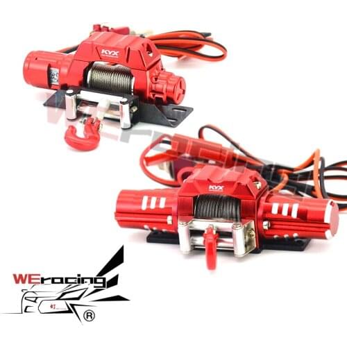 KYX Aluminum Alloy Electric Self-rescue Winch Single/Double Motor Capstan Windlass Hook for RC 1/10 Climbing Car 1:10 TRX-4 KM2