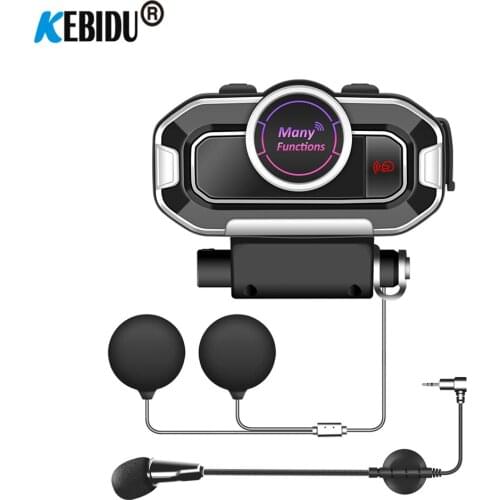 V9 Motorcycle Helmet Headset Bluetooth 5.0 Intercom ABS Hands-free Interphone Music Player Intercom Headsets Support FM Radio