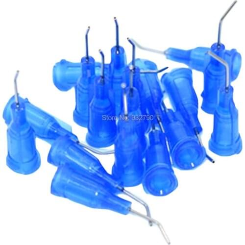 100pc 22G Syringe Needle Dispensing Needles Glue Adhesives Liquid Epoxy Resin Syringe Needle Tips 45 Degree Stainless Steel Tips