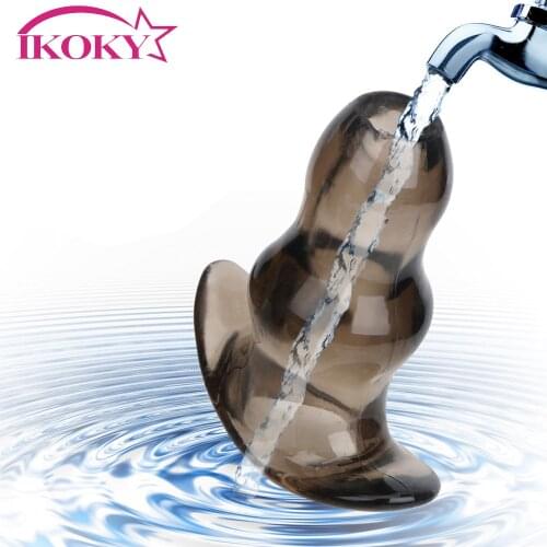 IKOKY 5 Sizes Hollow Anal Plug Prostata Massager Anal Dilator Soft Speculum Enema Masturbation Butt Plug Sex Toys For Woman Men