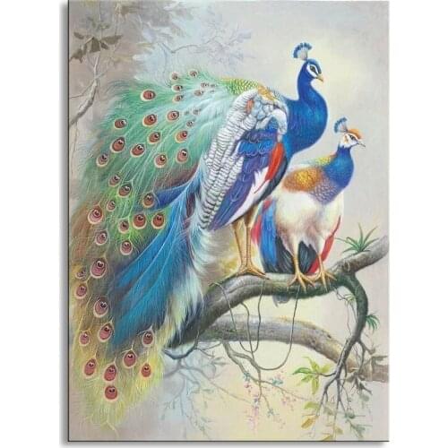 Handmade oil painting on canvas modern 100% Best Art peacock oil painting original directly from artis KQUE-001