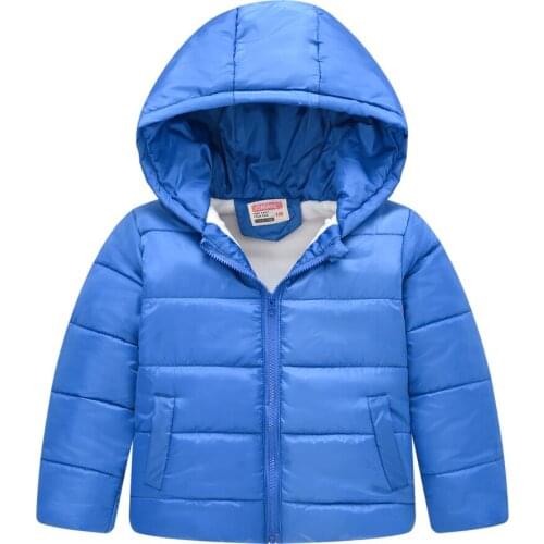 Autumn Hooded Cotton Jacket For Girls Boys Children Solid Color Coat Kids Casual Coats Baby Clothes Thick Warm Outerwears 1-5Y