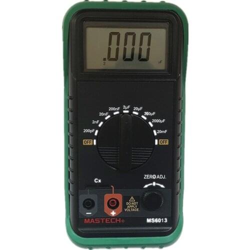MASTECH MS6013 1999 Counts Portable 3 1/2 Digital Capacitance Meter Capacitor Tester 200pF to 20mF