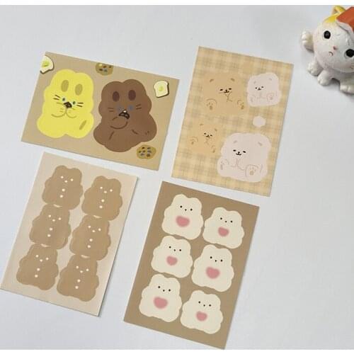 Cute Cokkie Bear Decorative Stickers DIY Scrapbooking Ins Collage Diary Happy Plan Album Kawaii Stationery Sticker