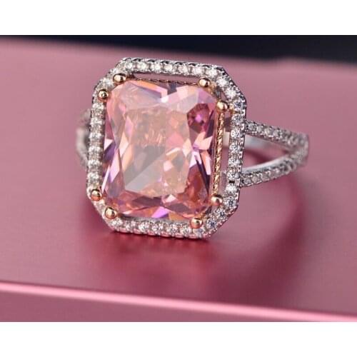 YPAY8 Fashion simple hot ladies S925 Luxury wedding ring Top quality large zircon wedding lasting color ring jewelry