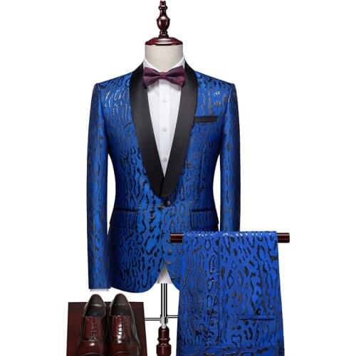 Mens Wedding Suit 2021 Explosion Models Business Casual Elegant Chic Groom Suits Male Suit Two Piece Suit Mature Printed