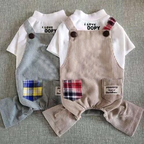 Pet Dog Clothes for Small Dogs Summer Girl Dog Coats for Chihuahua with Four Legs Pet Clothes for French Bulldog Dog Jumpsuit