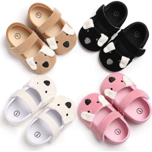 Newborn infant baby girl solid color animal pattern soft casual fashion casual shoes