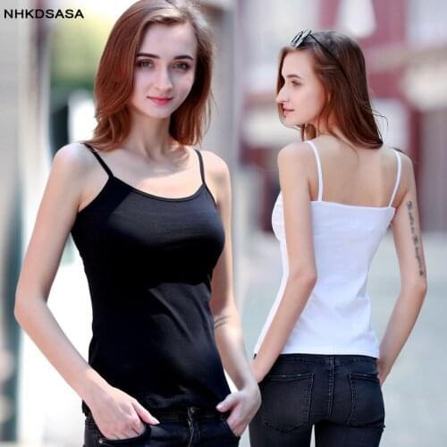 Solid Color Tops Summer Sleeveless Women Tank Top Female 2021 Sexy Strap Basic Camisoles Loose Underwear Womens Clothing Vest