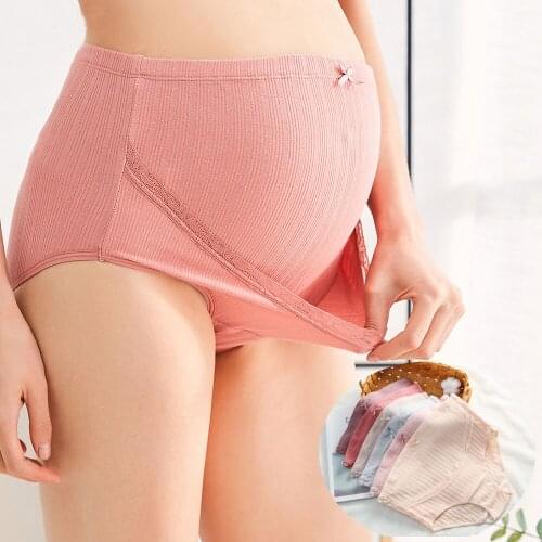 OkayMom M-3XL Maternity Panties Soft Cotton Adjustable Pregnancy Wear Panties High Waist Belly Support Pregnant Women Underwear