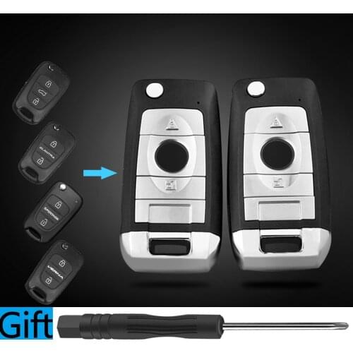 OkeyTech Modified Flip Folding Remote Car Key Shell Blanks For Kia Rio 3 Picanto Ceed Cerato Sportage K2 K3 K5 Soul 3 Buttons