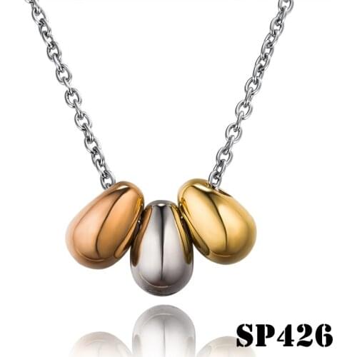 Free shipping lierzika stainless steel new model Drop of water big size necklace