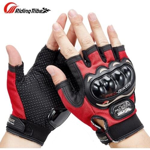 New Riding Tribe Gloves Half Finger Motorcycle Summer Moto Protective Gear Racing Scooter Bicycle Unisex Bike Gloves
