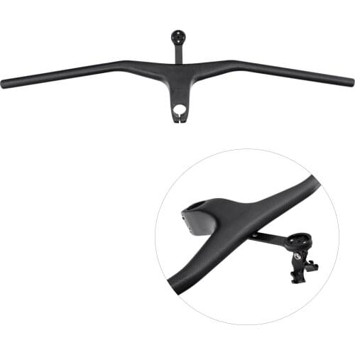 Carbon MTB Bicycle Riser-17 degree One-shaped Integrated Handlebar With Stem 3K Black Matte Carbon MTB Handlebar