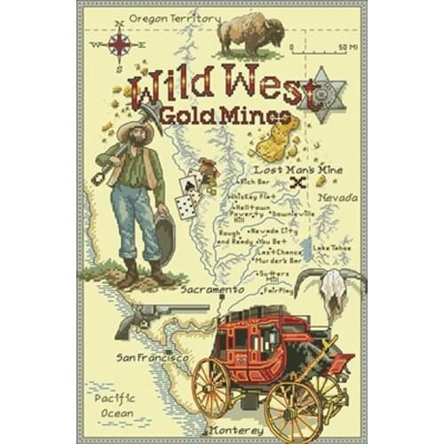 Treasure map patterns Counted Cross Stitch 11CT 14CT DIY Chinese Cross Stitch Kits Embroidery Needlework Sets