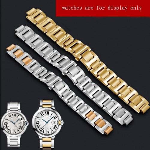 Stainless steel watchband 14 18 20 22mm silver gold rose gold bracelet Replacement metal strap for BALLON BLEU DE watch chain
