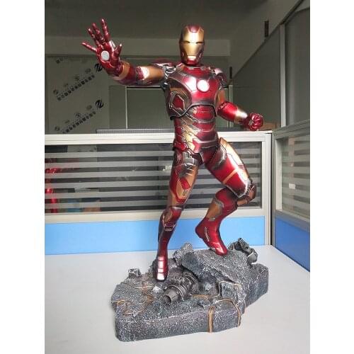Resin Ironman Mark 43 Battle Damage Ver. Statue PVC Action Figures Toys 50cm