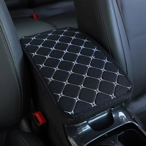 Universal Car Armrest Pad Fashion Grid Pattern Arm Rest Pad Cover Auto Car Center Console Box Soft Cushion Mat Car Interior